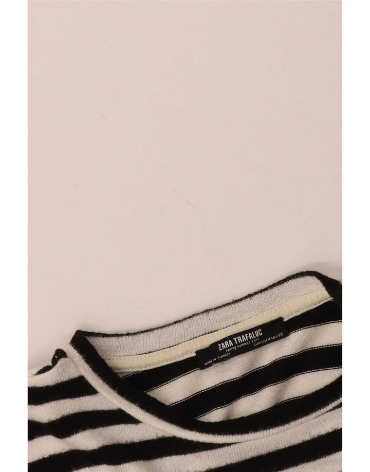 Zara Womens Oversized T-Shirt Top UK 14 Medium Black Striped