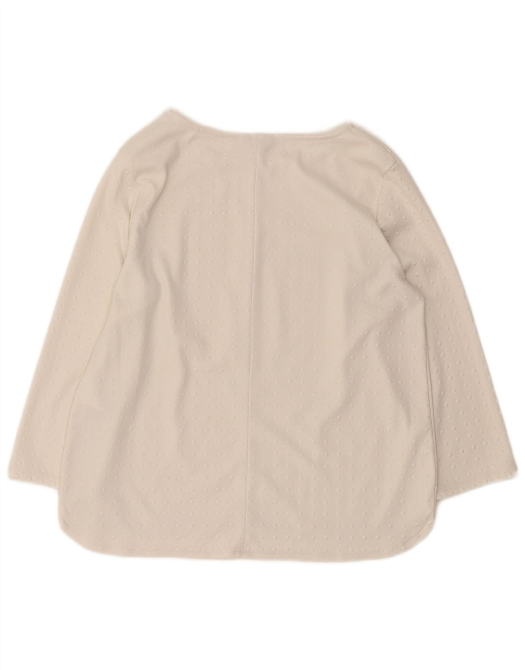 Guess Womens Oversized Top 3/4 Sleeve UK 10 Small White Geometric Polyester