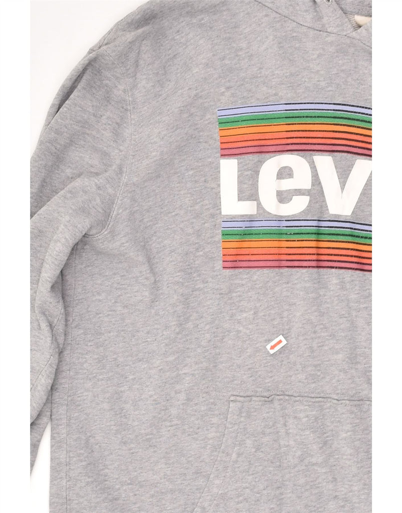 LEVI'S Mens Graphic Hoodie Jumper Medium Grey Cotton | Vintage Levi's | Thrift | Second-Hand Levi's | Used Clothing | Messina Hembry 