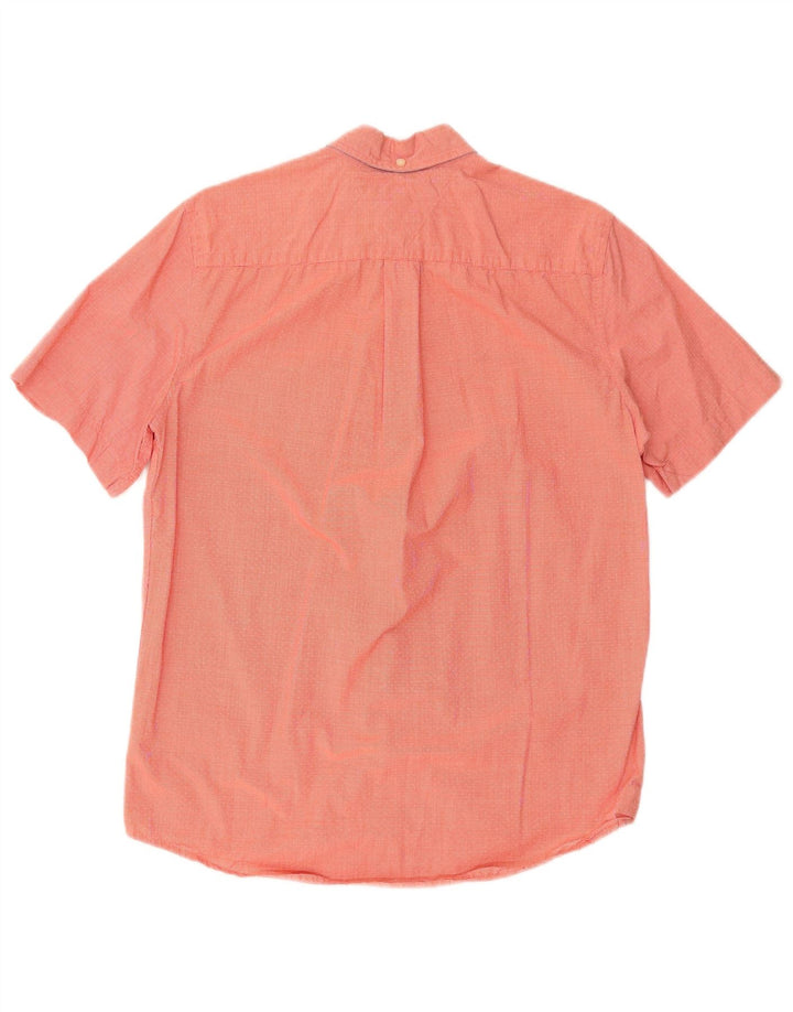 Tommy Hilfiger Mens Short Sleeve Classic Fit Shirt Small Red Houndstooth