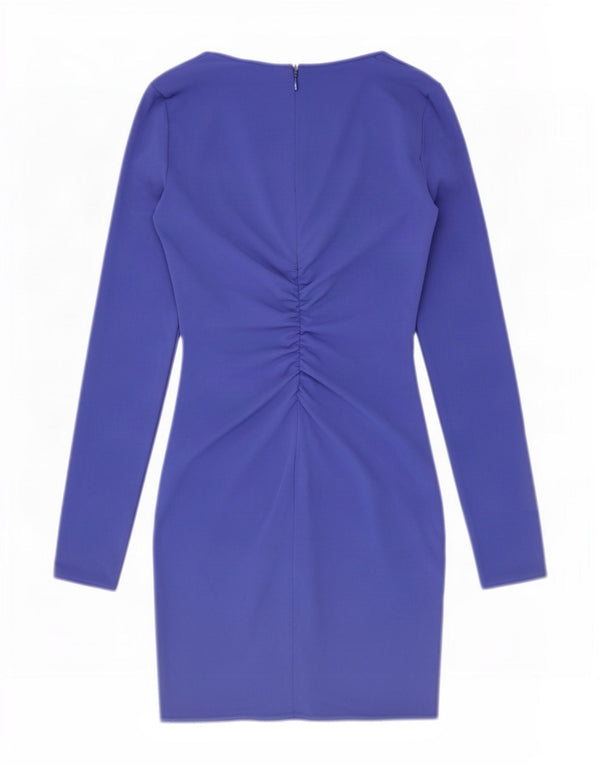 Zara Womens Long Sleeve Bodycon Dress UK 4 XS Blue