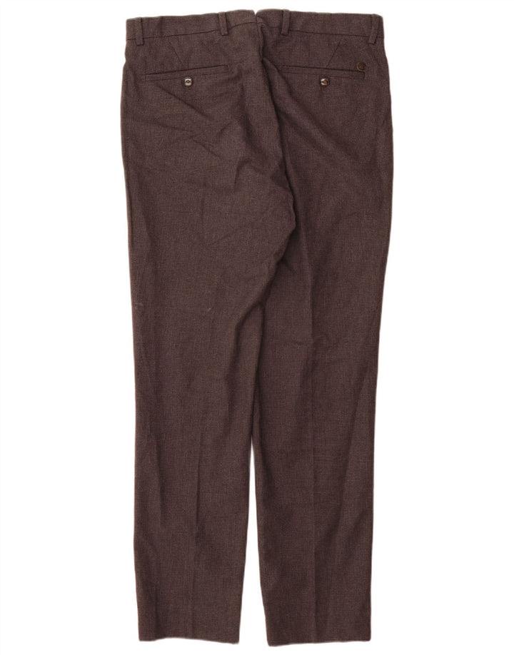 Massimo Dutti Mens Casual Trousers EU 42 Large W32 L32 Grey Houndstooth