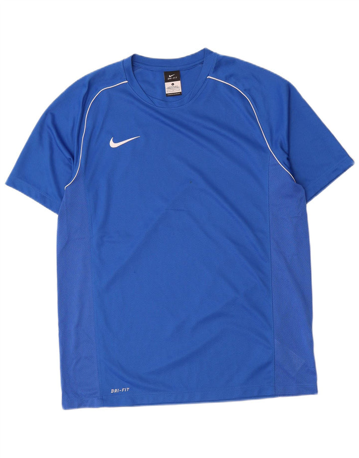 Nike Mens Dri Fit T-Shirt Top Large Blue Polyester