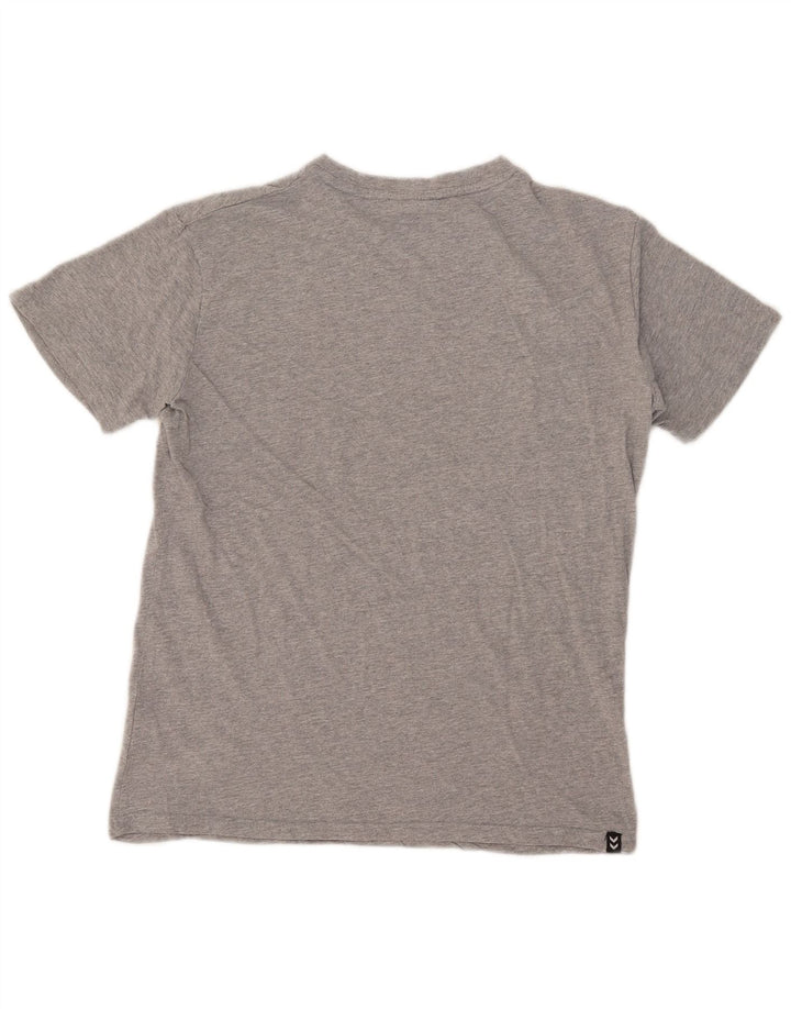 Hummel Mens Graphic T-Shirt Top Medium Grey Flecked Cotton