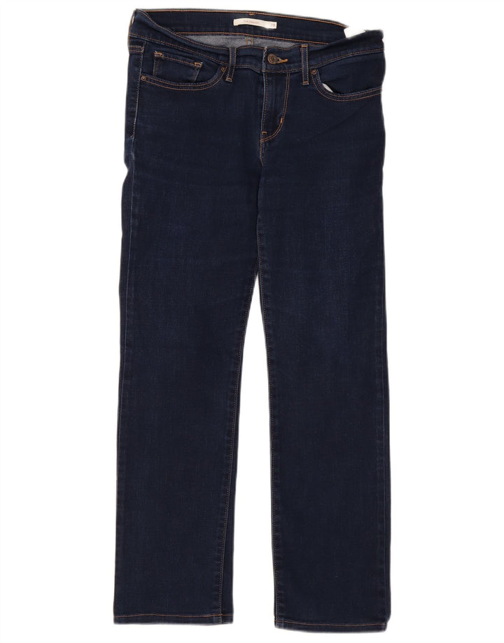 Levi's Womens 714 Straight Jeans W28 L27 Blue Cotton