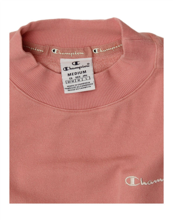 Champion Womens Crop Loose Fit Sweatshirt Jumper UK 14 Medium Pink