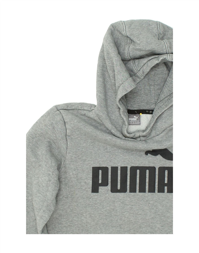 PUMA Boys Graphic Hoodie Jumper 13-14 Years Grey Cotton | Vintage Puma | Thrift | Second-Hand Puma | Used Clothing | Messina Hembry 