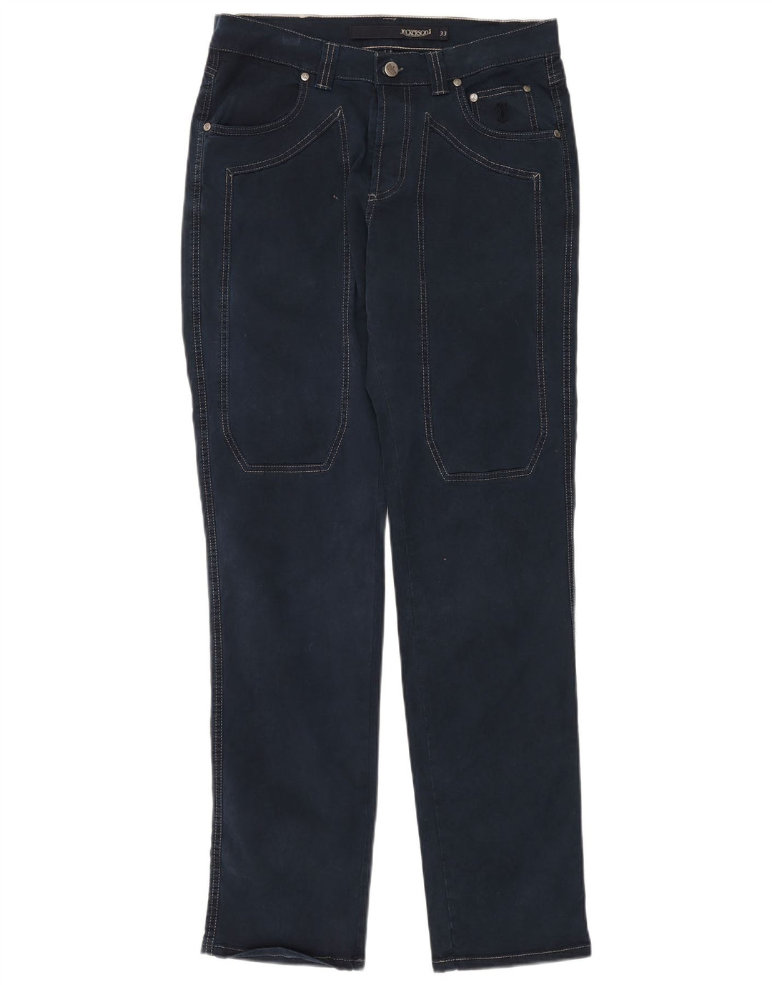 JECKERSON Mens Straight Jeans W33 L34 Blue Cotton