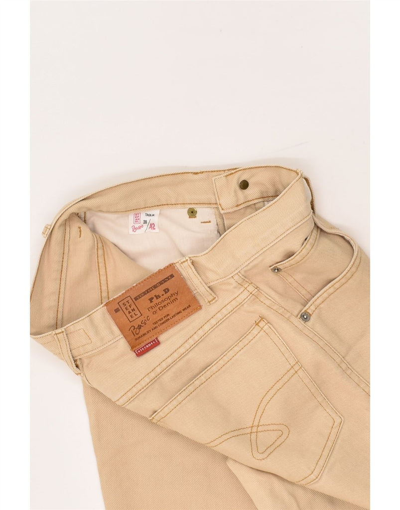 STEFANEL Womens Tapered Jeans IT 42 Medium W28 L30 Beige Cotton | Vintage Stefanel | Thrift | Second-Hand Stefanel | Used Clothing | Messina Hembry 