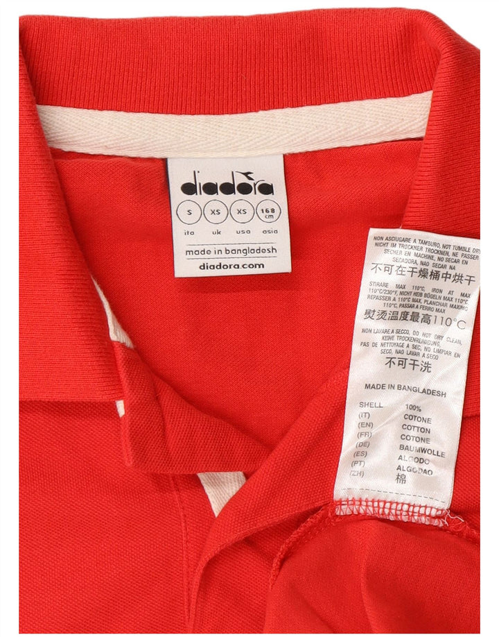 DIADORA Mens Polo Shirt XS Red Cotton