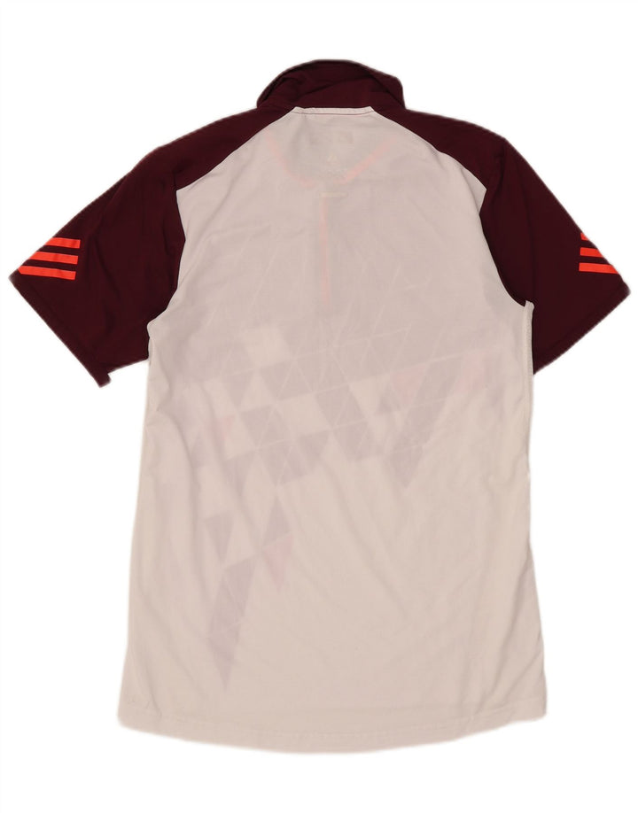 Adidas Mens Climacool Polo Shirt Small Burgundy Colourblock