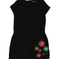DESIGUAL Girls Basic Dress 9-10 Years Black Floral Polyester | Vintage Desigual | Thrift | Second-Hand Desigual | Used Clothing | Messina Hembry 