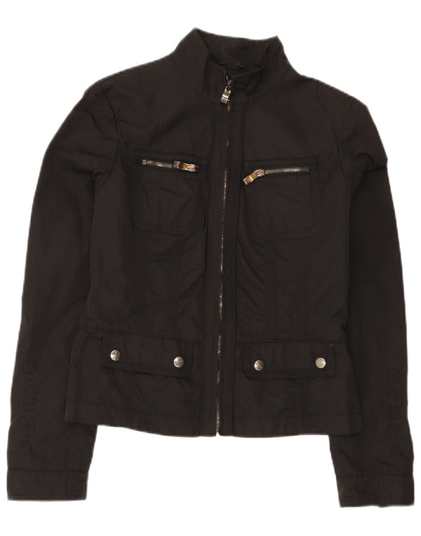 Brema Womens Graphic Utility Jacket IT 44 Medium Black Polyamide