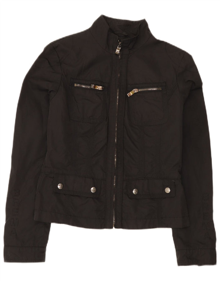 Brema Womens Graphic Utility Jacket IT 44 Medium Black Polyamide