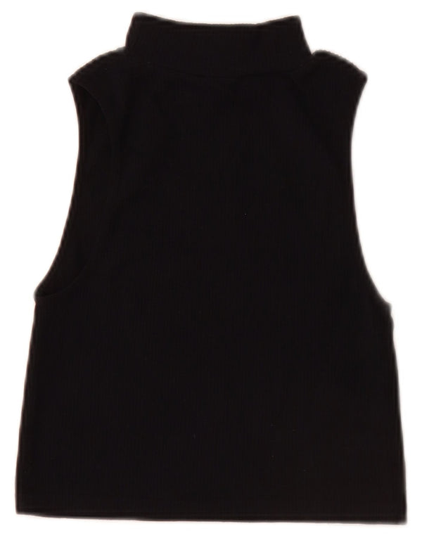 Zara Womens Crop Vest Top UK 12 Medium Black