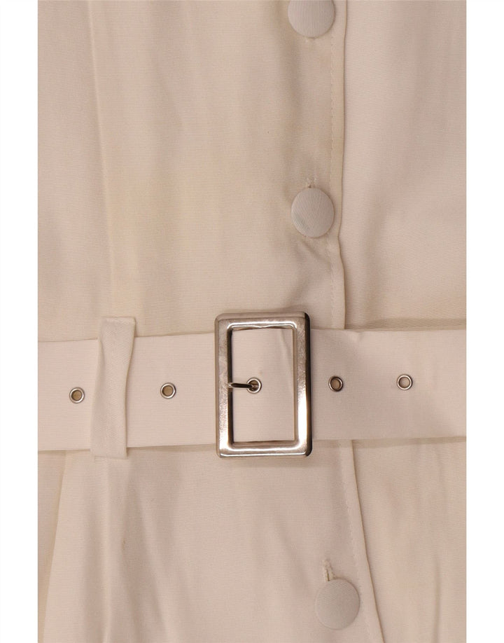 Vintage Womens Playsuit UK 12 Medium White Viscose