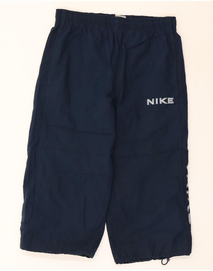 NIKE Mens Graphic Bermuda Sport Shorts Small  Navy Blue Polyester
