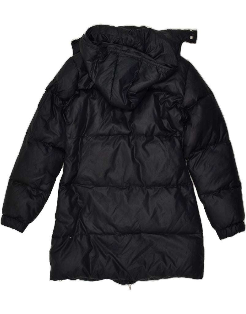 CHAMPION Girls Hooded Padded Coat 11-12 Years Large Black Polyester | Vintage Champion | Thrift | Second-Hand Champion | Used Clothing | Messina Hembry 