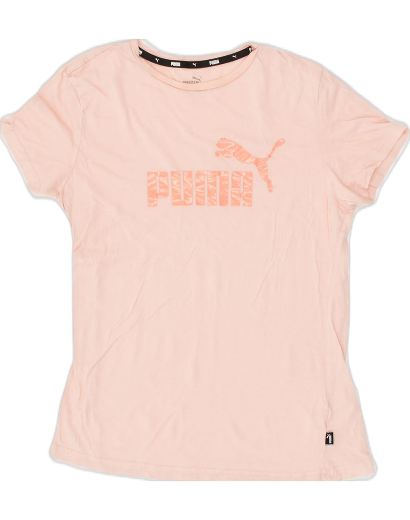 PUMA Girls Graphic T-Shirt Top 15-16 Years Pink Cotton | Vintage Puma | Thrift | Second-Hand Puma | Used Clothing | Messina Hembry 