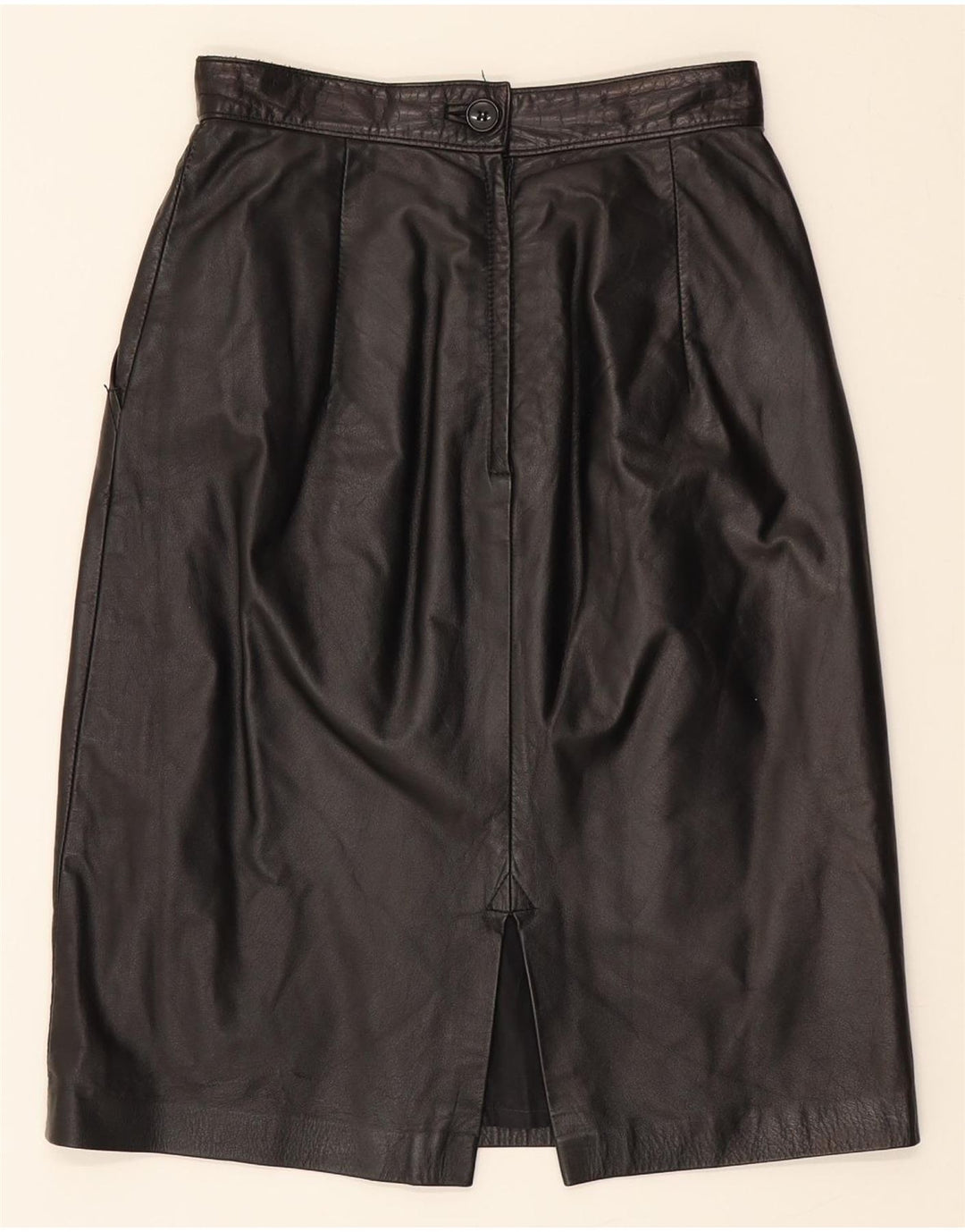 VINTAGE Womens Leather Skirt W24 XS Black Leather Vintage Vintage and Second-Hand Vintage from Messina Hembry 