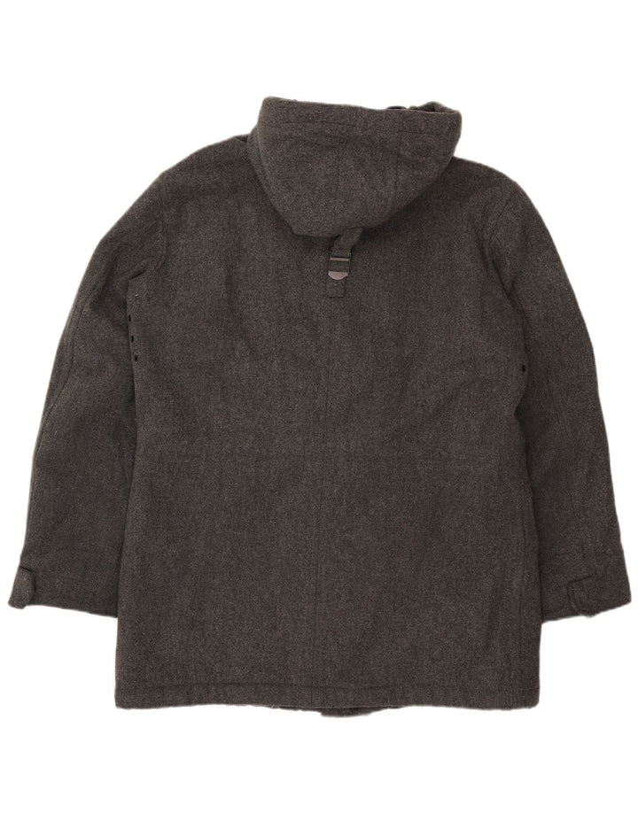 Marc O'Polo Mens Hooded Padded Jacket UK 40 Large Grey Wool