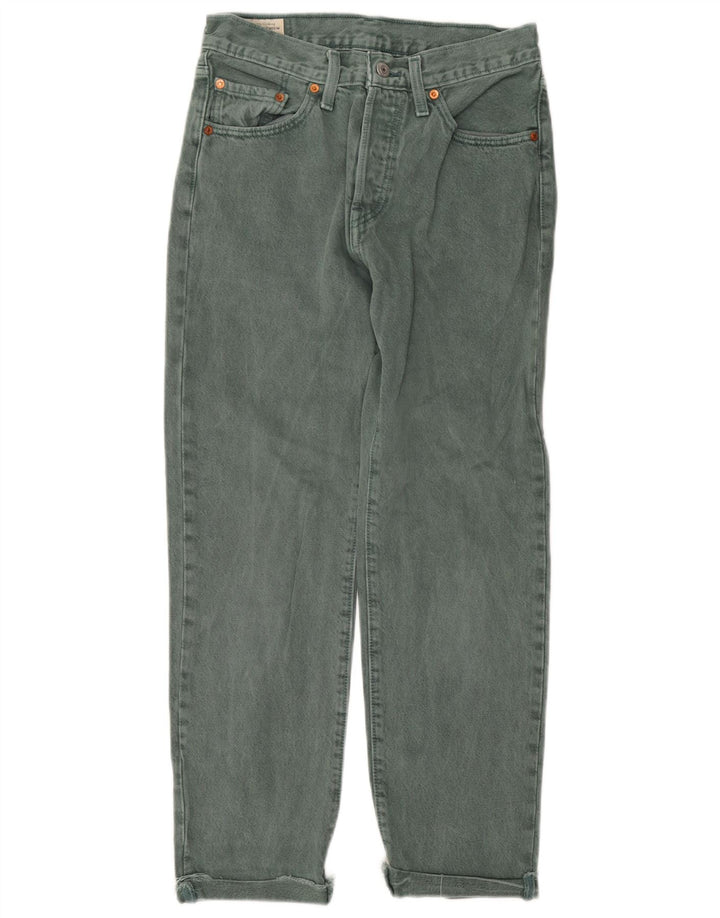 LEVI'S Womens 501 Straight Jeans W27 L28 Green Cotton