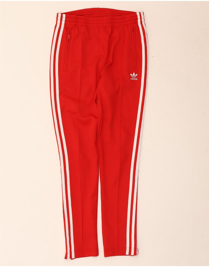 Adidas Womens Tracksuit Trousers UK 8 Small Red Polyester