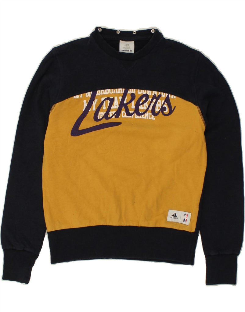 ADIDAS Womens Lakers Graphic Sweatshirt Jumper UK 6 XS Navy Blue | Vintage Adidas | Thrift | Second-Hand Adidas | Used Clothing | Messina Hembry 