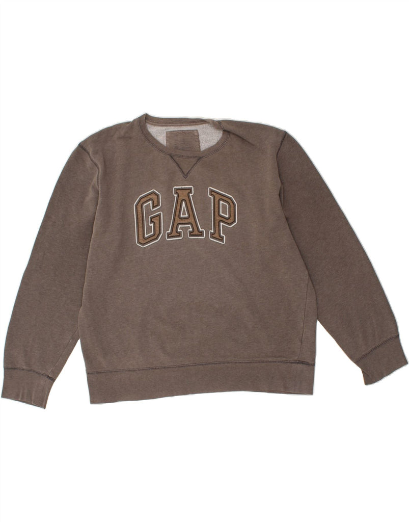 GAP Womens Graphic Sweatshirt Jumper UK 16 Large Grey Cotton | Vintage Gap | Thrift | Second-Hand Gap | Used Clothing | Messina Hembry 