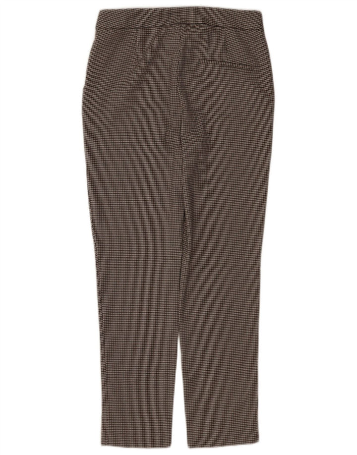 Zara Womens Slim Chino Trousers Medium W28 L26 Grey Houndstooth Polyester