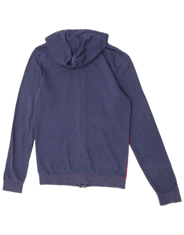 Adidas Mens Graphic Zip Hoodie Sweater Small Blue Colourblock Cotton