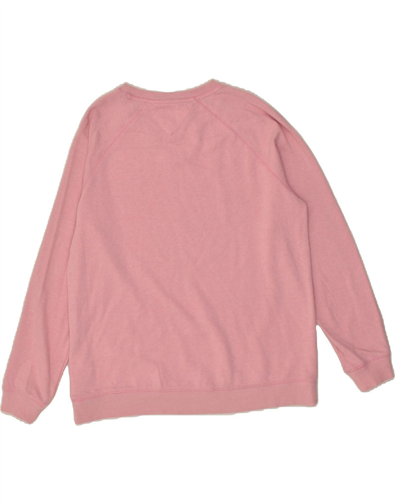 TOMMY HILFIGER Mens Sweatshirt Jumper Large Pink Cotton | Vintage Tommy Hilfiger | Thrift | Second-Hand Tommy Hilfiger | Used Clothing | Messina Hembry 