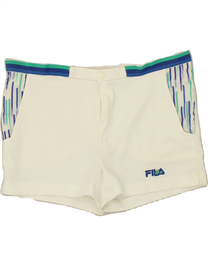 FILA Mens Graphic Sport Shorts IT 54 2XL White Striped | Vintage Fila | Thrift | Second-Hand Fila | Used Clothing | Messina Hembry 