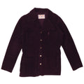 ROCKY Womens 5 Button Corduroy Blazer Jacket UK 14 Medium Purple Cotton
