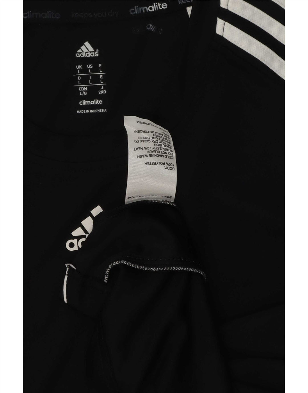 Adidas Mens Climalite T-Shirt Top Large Black Polyester