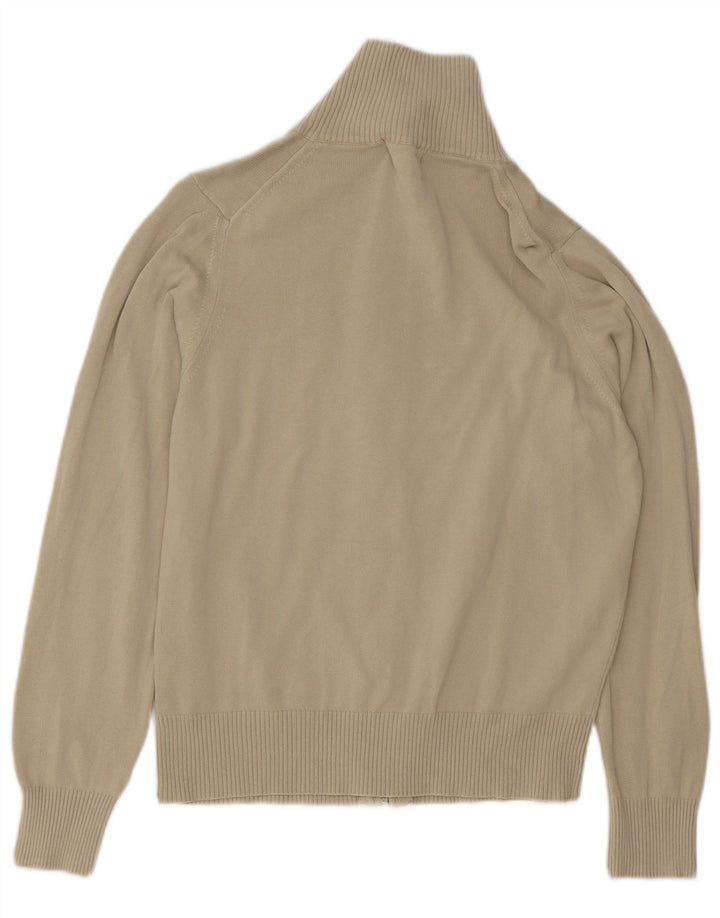 ZARA Mens Cardigan Sweater Medium Beige Cotton