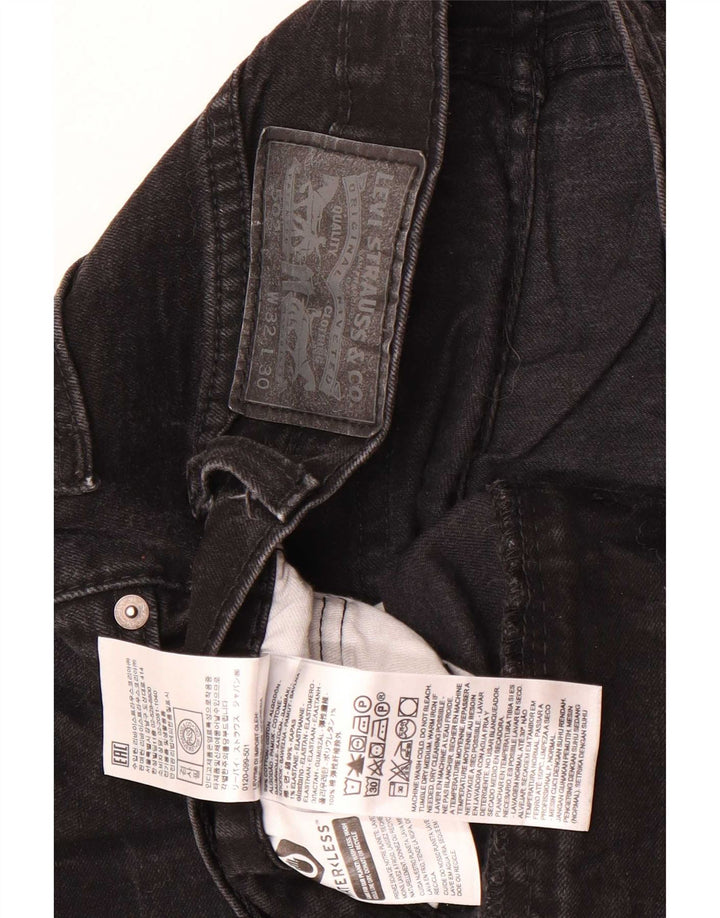 Levi's Mens 502 Tapered Jeans W32 L27 Black Cotton