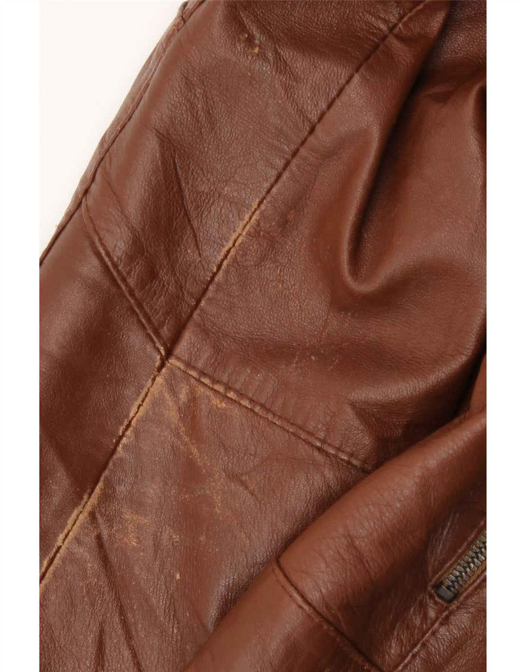 Sasch Womens Leather Biker Jacket UK 14 Large Brown