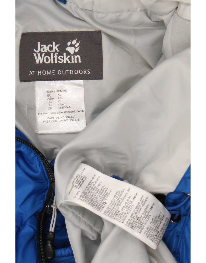 Jack Wolfskin Mens Hooded Padded Jacket UK 44/46 XL Blue Polyester