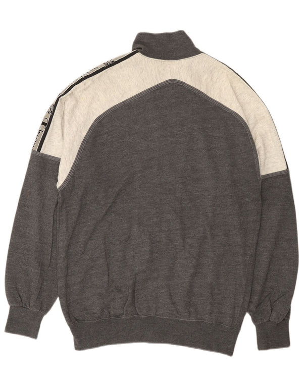 Champion Mens USA Tracksuit Top Jacket Medium Grey Colourblock Cotton