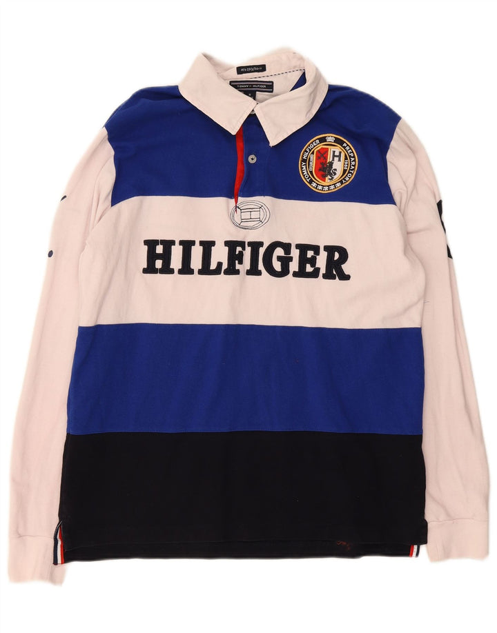 Tommy Hilfiger Mens Graphic Rugby Polo Shirt Medium Multicoloured