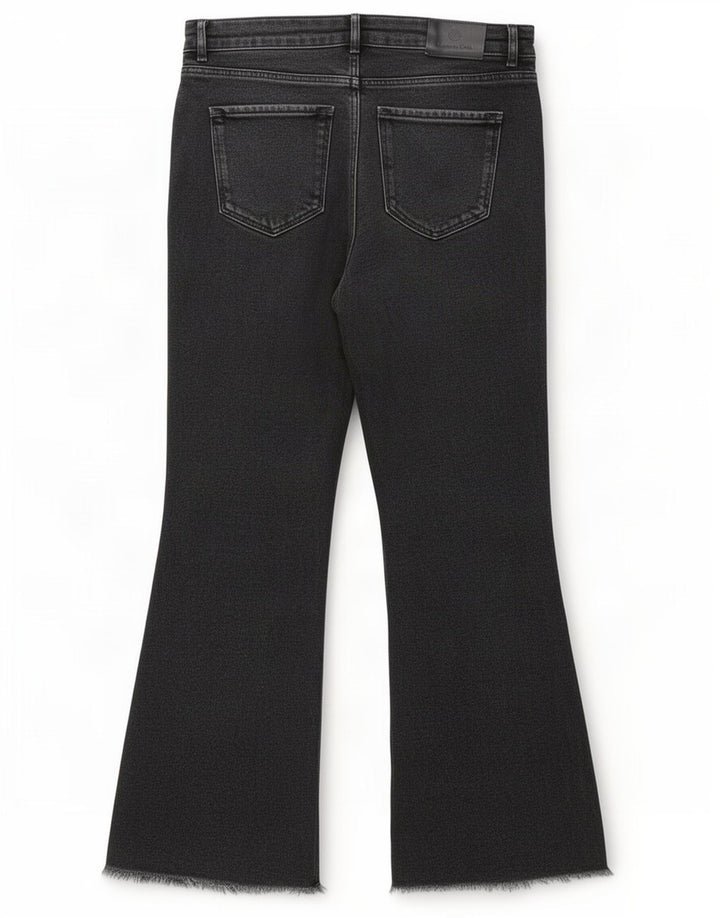 Massimo Dutti Womens Flared Jeans EU 36 XS W26 L26 Black Cotton