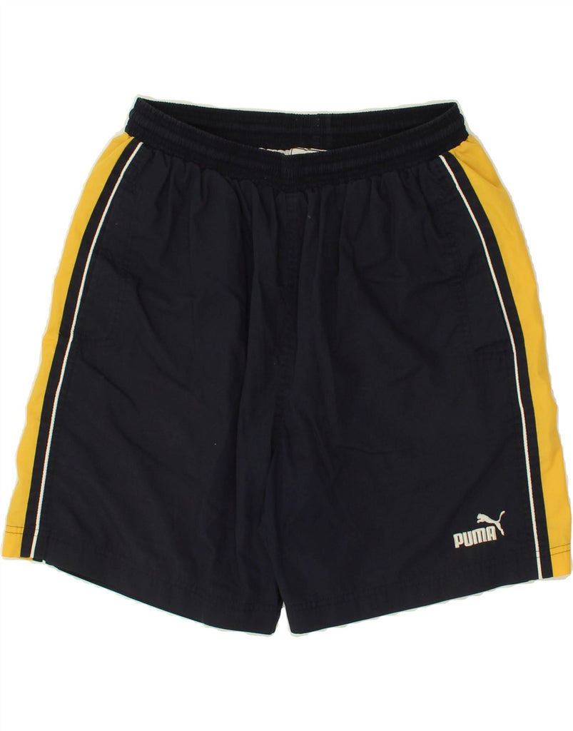 PUMA Mens Graphic Sport Shorts XL Navy Blue Colourblock Vintage Puma and Second-Hand Puma from Messina Hembry 