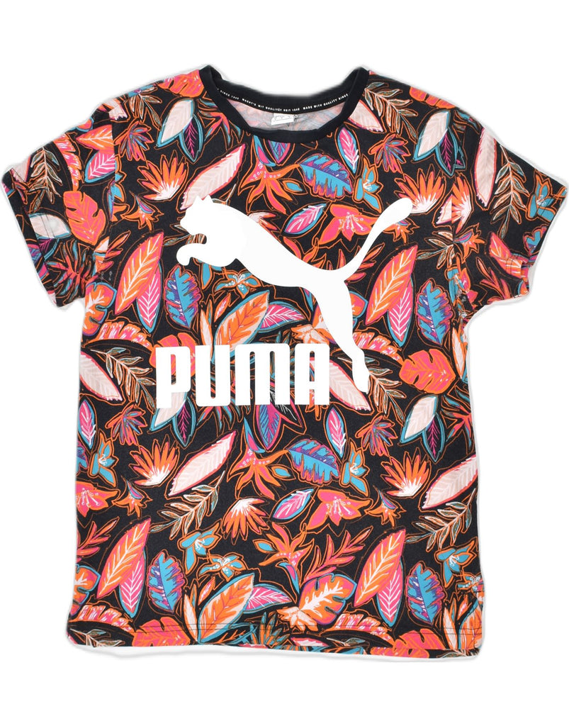 PUMA Mens Graphic T-Shirt Top Small Multicoloured Floral Cotton | Vintage | Thrift | Second-Hand | Used Clothing | Messina Hembry 