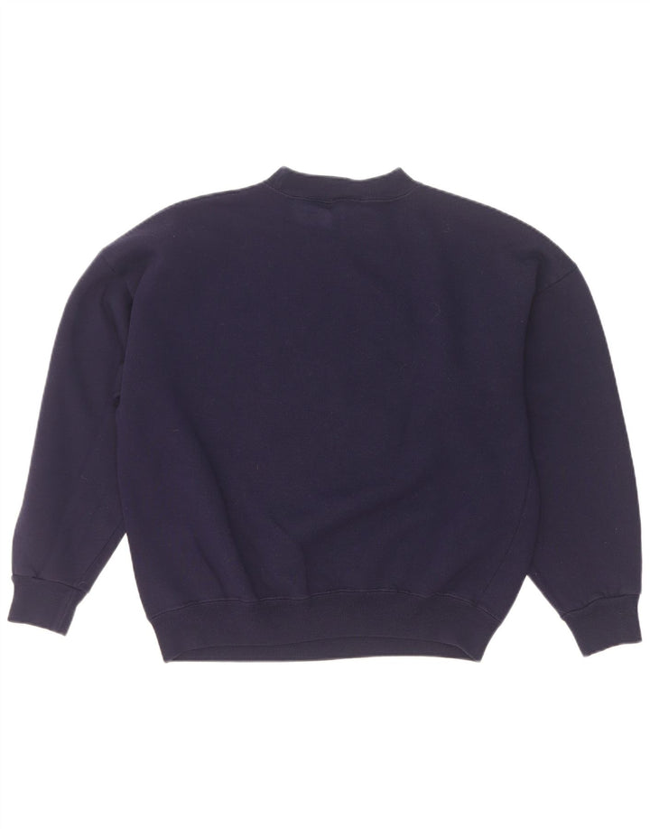 Acorn Womens Graphic Oversized Sweatshirt Jumper UK 10 Small Navy Blue