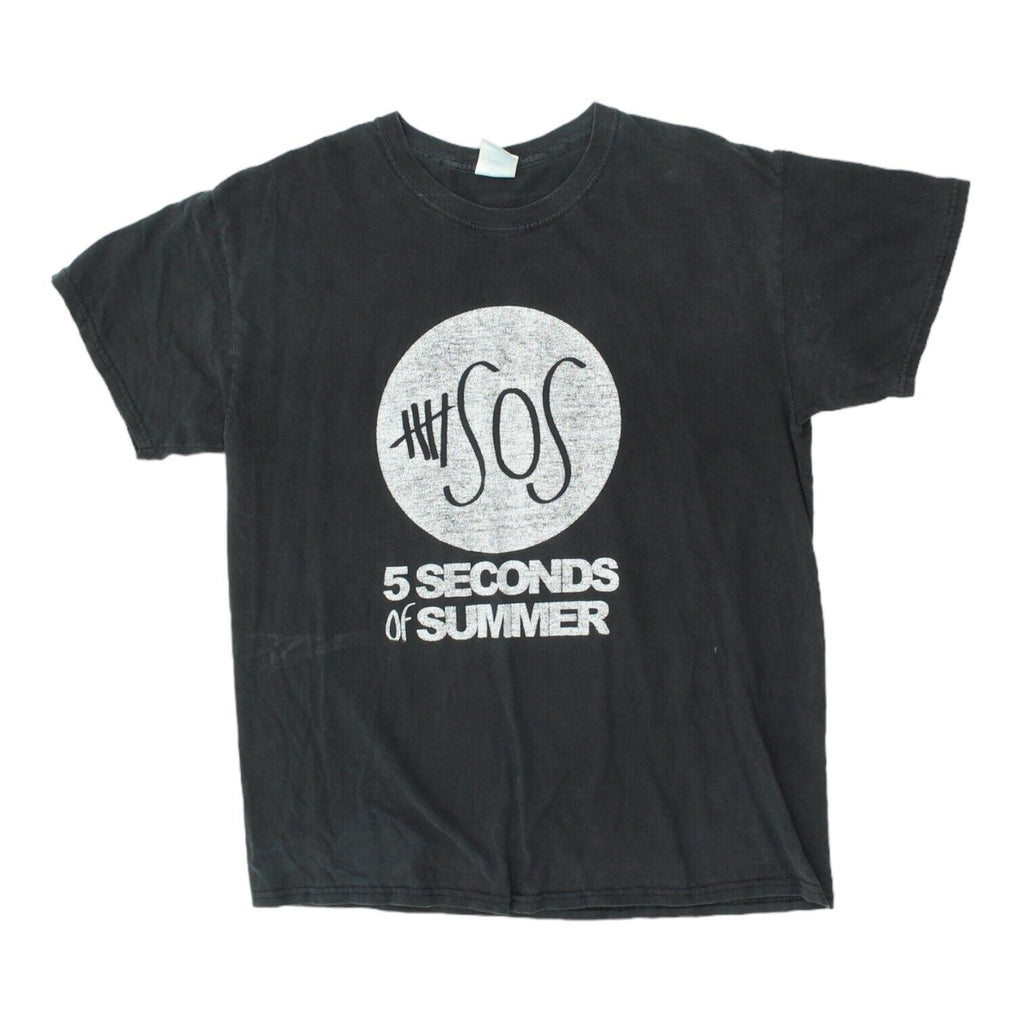 5 Seconds Of Summer Mens Black Tshirt | 5SOS Australian Pop Rock Boy Band Tee | Vintage Messina Hembry | Thrift | Second-Hand Messina Hembry | Used Clothing | Messina Hembry 