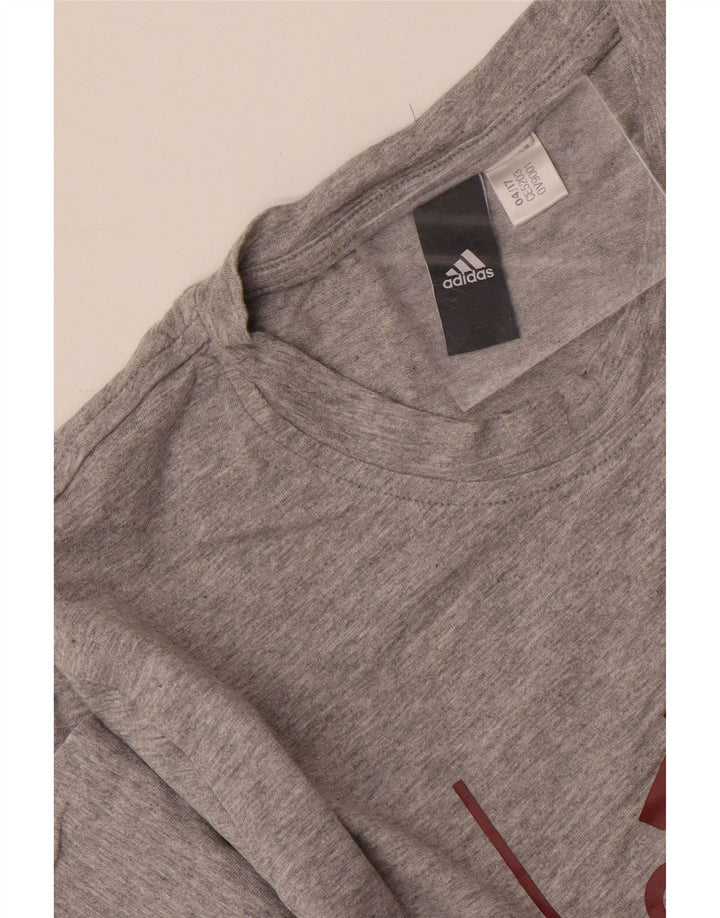 ADIDAS Mens Graphic T-Shirt Top Medium Grey Flecked