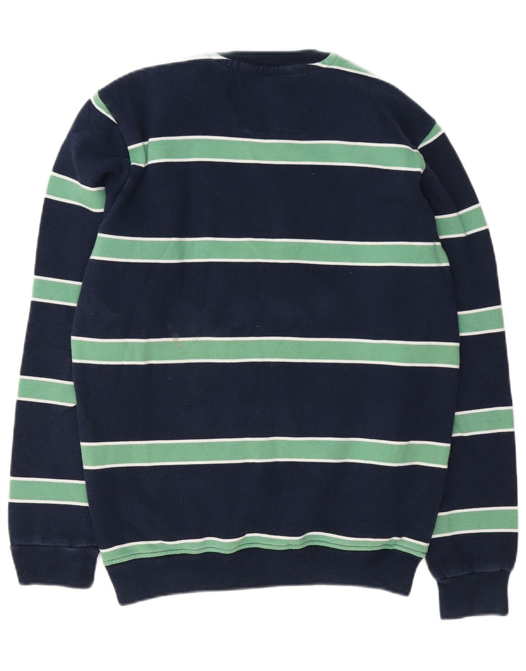 Crew Clothing Mens Sweatshirt Jumper Small Navy Blue Striped Cotton