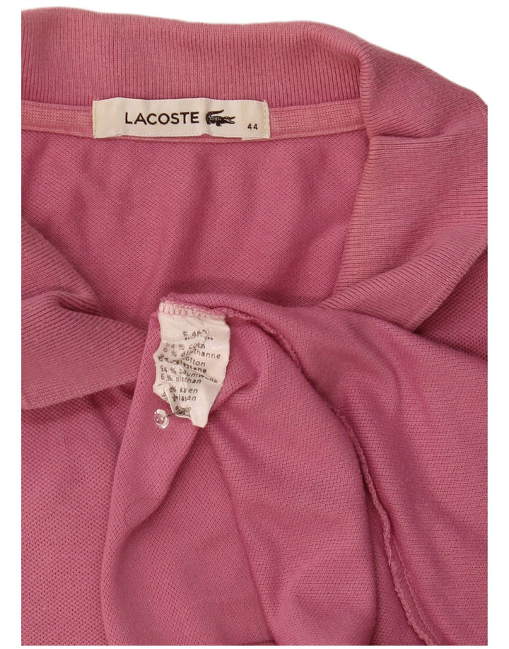 Lacoste Womens Polo Shirt Size 44 Large Pink Cotton