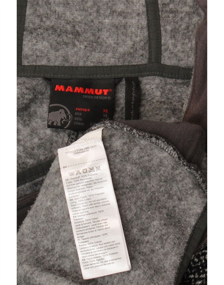Mammut Womens Zip Hoodie Sweater UK 18 XL Grey Herringbone Polyester